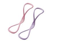 Bande De RéSistance Figure 8 Bande élastique de résistance en Forme 8 for Le renforcement du Dos et l'étirement des épaules(Purple and Pink 2Pcs)