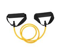 Bande De Résistance Jaune avec Poignées Ergonomiques pour Entraînement | Poignées Confortables, Entraînement des Muscles du Tronc, Usage en Salle ou Chambre D’hôtel
