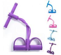 Bande de Resistance Musculation, Bande Elastique Musculation, Bandes de Résistance Fitness, 4/6tubes avec Pédale de Traction pour Chevilles,Multifonction Corde avec Poignées IntéGrée (4 Tubes,Violet)