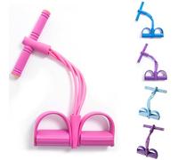 Bande de Resistance Musculation, Bande Elastique Musculation, Bandes de Résistance Fitness, 4/6tubes avec Pédale de Traction pour Chevilles,Multifonction Corde avec Poignées IntéGrée (4 Tubes,Rose)