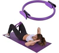Bande de résistance Pilates de 38,1 cm, anneau de pilates à double poignée, anneau magique amincissant et tonifiant - resserre les cuisses, les abdominaux et les jambes, équipement d'entraînement de