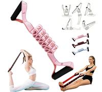 Bande de résistance pour étirements - 8 boucles numérotées avec poignées améliorées - Sangle de yoga élastique pour pilates, physiothérapie, flexibilité et musculation