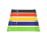 Bande de résistance PREMIUM Peau Compatible [Ensemble de 5], 5 Niveaux de Force Bande de Boucle pour Exercice, Idéal pour la Maison, la Salle de Sport, le Yoga, l'Entraînement, GUIDE GRATUIT et Sac po