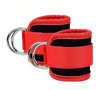 Bande de résistance réglable avec double anneau en D, manchon de support de musculation des jambes, protecteur de cheville pour sports noir,Red,rose,Violet,bleu,Bleu foncé,2 pièces rouges,2 pièces ros