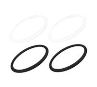 Bande de rotule 2 paires de 2, 95 pouces sangle genou rotulienne en caoutchouc élastique à haute compression antidérapante lavable réutilisable bandes genou noires et blanches pour le bask.