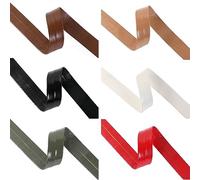 Bande de sangle de ruban de garniture de ruban PU en simili cuir verni,Finition brillante et brillante,Dos collé plié,6 couleurs,tailles de largeur 10 mm et 20 mm [10mm,Tan Brown,20 Meters]