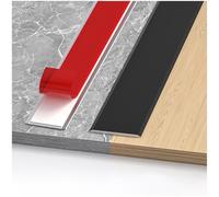 Bande de séparation de sol autocollante, Barre de Seuil en Aluminium, pour Les Espaces Entre les Carreaux,les Sols en Bois(Black,3.3cm x 2.7m(90cm*3))