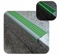 Bande de séparation pour sol, Nez de marche phosphorescent en plastique, 5 cm de large, protecteur de bord en forme de L, autocollant, multicolore, 1 à 10 m(Green,L100cm(39 3/8"))