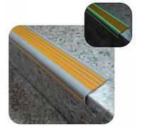 Bande de séparation pour sol, Nez de marche phosphorescent en plastique, 5 cm de large, protecteur de bord en forme de L, autocollant, multicolore, 1 à 10 m(Yellow,L300cm(118 1/8"))
