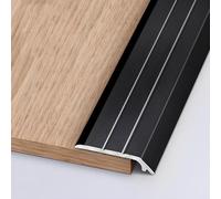 Bande de Seuil Adhésive en Métal pour Bois à Carrelage, Profilé de Transition de Seuil de Porte, Convient pour Pente de 2-5mm(Black)