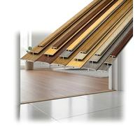 Bande de Seuil Autocollante en T, 3 Pièces 90cm L Seuil de Porte Profil de Transition en Aluminium, 15/20/33mm W Bande de Moulure de Bord Pour Parquet, Stratifié(Striped Gray,15mm/0.6in)