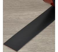 Bande de seuil autocollante flexible de 5,1 cm, bande de transition en vinyle amortisseur de bruit pour couverture des joints, bande de finition de sol plat (noir, 1 m)