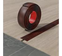 Bande De Seuil Autocollante，Longueur 1m-10m Barre De Transition Sol Profilé De Transition，Rail De Seuil De Porte En PVC Pour Sols En Bois, Carrelage Et Moquette(Black Red,7.6x400cm)