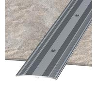 Bande de seuil de porte, bordure de moquette, bande de transition - 6 cm de large, couvre-joint de sol en aluminium for surfaces irrégulières(Gray,125cm)