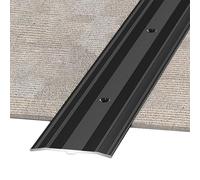 Bande de seuil de porte, bordure de moquette, bande de transition - 6 cm de large, couvre-joint de sol en aluminium for surfaces irrégulières(Black,145cm)