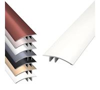 Bande de Seuil en Aluminium 90 x 4.2 cm, Barre de Transition for Rampes Permettant de Combler des Différences de Hauteur de 0.8 à 1.5 cm(White)