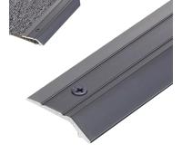 Bande de seuil en aluminium de 2,5 cm de large - Profil de transition de sol avec trous pré-moulés (gris, 135 cm)