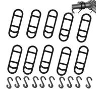 Bande de Silicone pour Vélo,10 Pièces sangles de fixation pour vélo,Support de Guidon en Silicone,avec 10 Pièces S Petit crochet,pour Lampe de Poche LED Lumière de Vélo