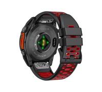 Bande de Silicone Sport Respirant Pour Garmin Fenix E 8 47mm 51mm 7 7X Enduro 3 QuickFit 26mm 22mm Bracelet de montr(Black Red,22mm(MARQ series))