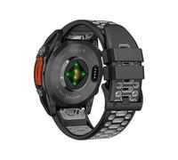 Bande de Silicone Sport Respirant Pour Garmin Fenix E 8 47mm 51mm 7 7X Enduro 3 QuickFit 26mm 22mm Bracelet de montr(Black Gray,22mm(Fenix 8 47mm))