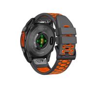 Bande de Silicone Sport Respirant Pour Garmin Fenix E 8 47mm 51mm 7 7X Enduro 3 QuickFit 26mm 22mm Bracelet de montr(Carbon Gray Orange,22mm(Fenix 8 47mm))