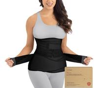 Bande de soutien du ventre 3 en 1 pour le post-partum - Ceinture ventrale pour postnatale - Maternité - Gaines pour femmes body shaper - Shapewear de taille de bandit de ventre (Midnight Black)