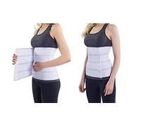 Bande de soutien du ventre Ceinture pour obésité Ceinture post-partum Enveloppement post-opératoire post-chirurgical Reliure abdominale Panneau de qualité supérieure Compression élastique Blanc L/XXL