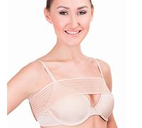 Bande de soutien post-chirurgie de compression mammaire - Stabilisateur d'implant d'augmentation mammaire et bandage alternatif pour soutien-gorge de sport (noir) (beige), beige, taille unique