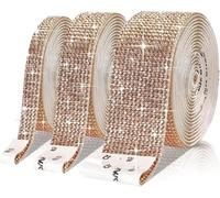 Bande de strass, Ruban Strass Autocollant 1 Yard 90cm Multicolore 2-14 Rangs(Champagne,10 Row (22mm))