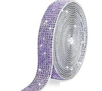 Bande de strass, Ruban Strass Autocollant 1 Yard 90cm Multicolore 2-14 Rangs(Purple,12 Row (26mm))