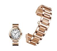 Bande de surveillance d'extrémité en acier inoxydable pour Ballon Bleu Series 20 * 12 mm 18 * 11 mm 14 * 8 mm W6920046 STAPS FEMMES MEN BRACELET (COULEUR: ROSE GOLD, Taille: 22-14mm)