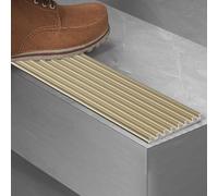 Bande de transition antidérapante pour bordure d'escalier, 0,9 à 1,5 m de long, convient pour une utilisation en intérieur et en extérieur, pour vinyle/carrelage/bois/marbre (or, taille L : 1,1 m)