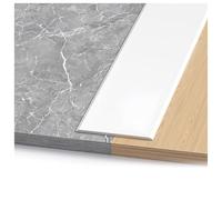 Bande de transition autocollante en aluminium, Profilé de transition de 90 cm, 3pcs Barres de seuil pour couverture de sol, pour joindre les espaces entre carreaux(White,1cm*90cm (3Pcs))