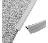 Bande de transition autocollante en PVC pour bordure de moquette et plancher en bois - Bande de moulage d'étanchéité pour tapis de porte, moquette et porte - Gris (3 m)