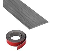 Bande de transition autocollante en vinyle pour sol stratifié, barre de seuil de porte en PVC pour joindre les espaces de sol, transition de seuil de moquette, grain de bois gris, 5 cm × 3 m