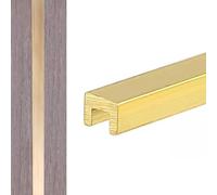 Bande De Transition De Reliure en Laiton De 1 M, Bande De Seuil en Forme De U Ultra-étroite De 5/6,5/8/10 Mm pour Revêtement De Sol, Connecteur D’Espace Mural De Porte, W 5mm(0.2") X H 5mm(0.2")