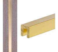 Bande De Transition De Reliure en Laiton De 1 M, Bande De Seuil en Forme De U Ultra-étroite De 5/6,5/8/10 Mm pour Revêtement De Sol, Connecteur D’Espace Mural De Porte, W 6.5mm(0.26") X H 5mm(0.2")