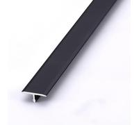 Bande de transition de sol autocollante pour tapis et revêtements de sol, bande de protection des bords, profil en T, seuil de transition en aluminium, 1,5 cm de large (or, blanc, rouge, noir