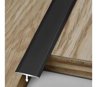 Bande De Transition De Sol en Aluminium, Bande De Séparation De Porte, Bandes De Transition De Sol Haut De Gamme pour Carrelage Et Moquette, 3 * 90cm(Black,1.2cm/0.47in)
