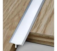 Bande De Transition De Sol en Aluminium, Bande De Séparation De Porte, Bandes De Transition De Sol Haut De Gamme pour Carrelage Et Moquette, 3 * 90cm(Silver,1.2cm/0.47in)