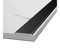 Bande de Transition de Sol en Aluminium, Moulure de Nez de Marche T pour Joindre Espaces de Plancher Escaliers Antidérapants Murs Décoratifs(Chrome,100x5cm/39x2inch)