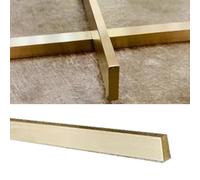 Bande de transition de sol en laiton brossé pour seuil de porte, barre de transition en métal massif pour carrelage/bois, rampe de joint rectangulaire pour seuil de porte en bois dur (5 x 10 mm (1/4"