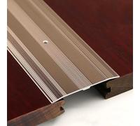 Bande de transition de sol en métal de 6,3 cm de large, couvre-seuil plat avec trous pré-percés et vis, barre de bordure de bois durable à bord en bois, reliure de sol stratifié pour des transitions