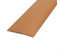 Bande de transition de sol en PVC de 2 m de large - 4 cm de large - Pour sols en bois et caoutchouc - Avec joint de bas de porte coupe-vent - Blanc (marron clair)