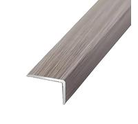 Bande de Transition de Sol, Moulure Bordure Porte, Autocollant Forme L, Profilé de Transition Protection D'angle, Aluminium Barre Seuil, Profilé Marches D'escalier(Striped Grey,L900xW25xH10mm)