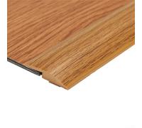Bande de transition de sol stratifié, bande de seuil de porte plate autocollante de 5,1 cm, bande de bordure de moquette, bande de séparation de sol pour joints en bois stratifié (chêne jaune)