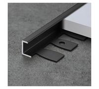 Bande De Transition En Alliage D'aluminium 3 X 90 Cm For Sol Et Carrelage, Bordure Sans Joint, Seuil Métallique Durable For Portes, Cuisines Et Sols Stratifiés(Black,5mm)