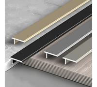 Bande De Transition En Aluminium, 3x90cm Barre Seuil Moulure En T, Rampe Moquette Carrelage Entrée Profilé De Transition De Sol En Vinyle, Bande De Seuil De Porte(Champagne,1.6cmx270cm(3 * 90cm))