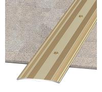 Bande de transition en aluminium - 6 cm de large - Couvre-joint plat pour moquette et parquet (doré, 160 cm)