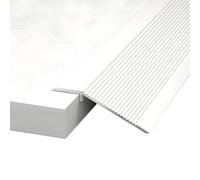 Bande de Transition en Aluminium, Barre de Seuil de 90 x 10 cm for les Différences de Hauteur entre les Sols, Portes Entrée et Accès aux Fauteuils Roulants(White)